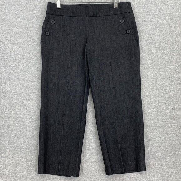 Sandro Sportswear Pants Womens 8 Blue Gray Capri Denim Look Cropped Mid Rise - Picture 1 of 10